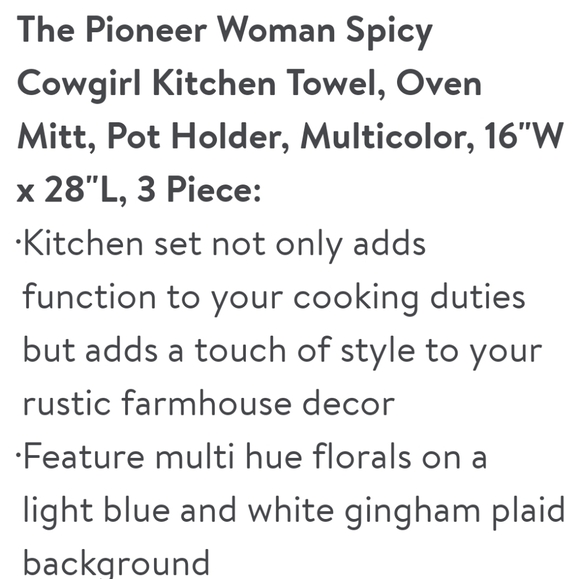 New Pioneer Woman Spicy Cowgirl Kitchen Towel Set - Picture 5 of 7